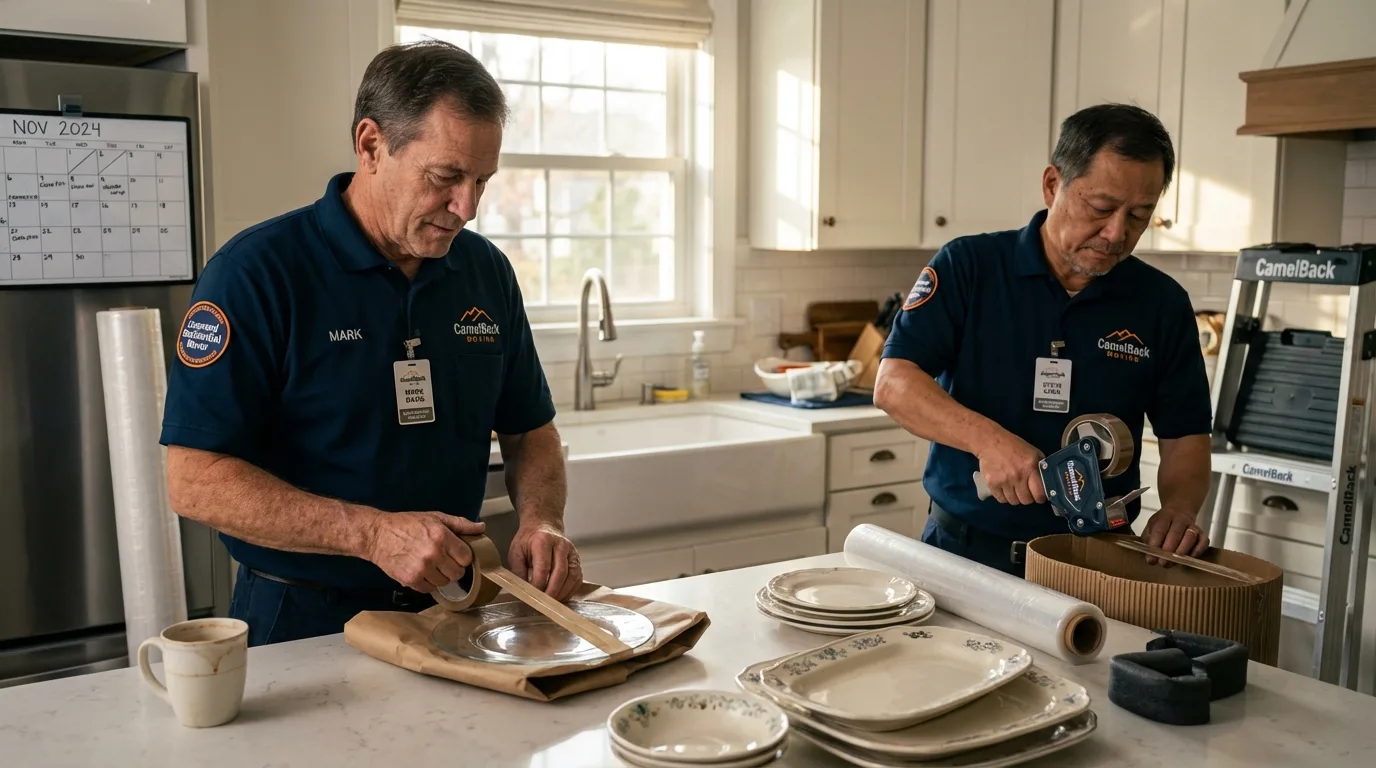 Professional crew packing kitchen dishware in Brighton, CO